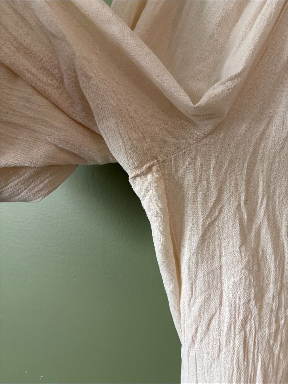 Oh My Gauze 100% Cotton Ivory Off White Pull On Flowy Cropped Pants Sz 3 XXL - Picture 7 of 7